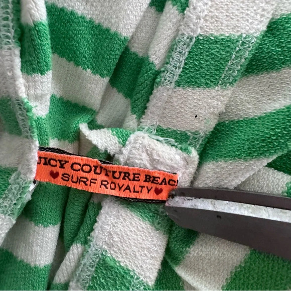 Juicy Couture Y2K green white striped asymmetrical cloth skirt Sz Small - Picture 2 of 5